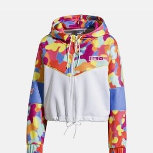 Puma Barbie Blue and Multicolor Jacket And Biker Shorts